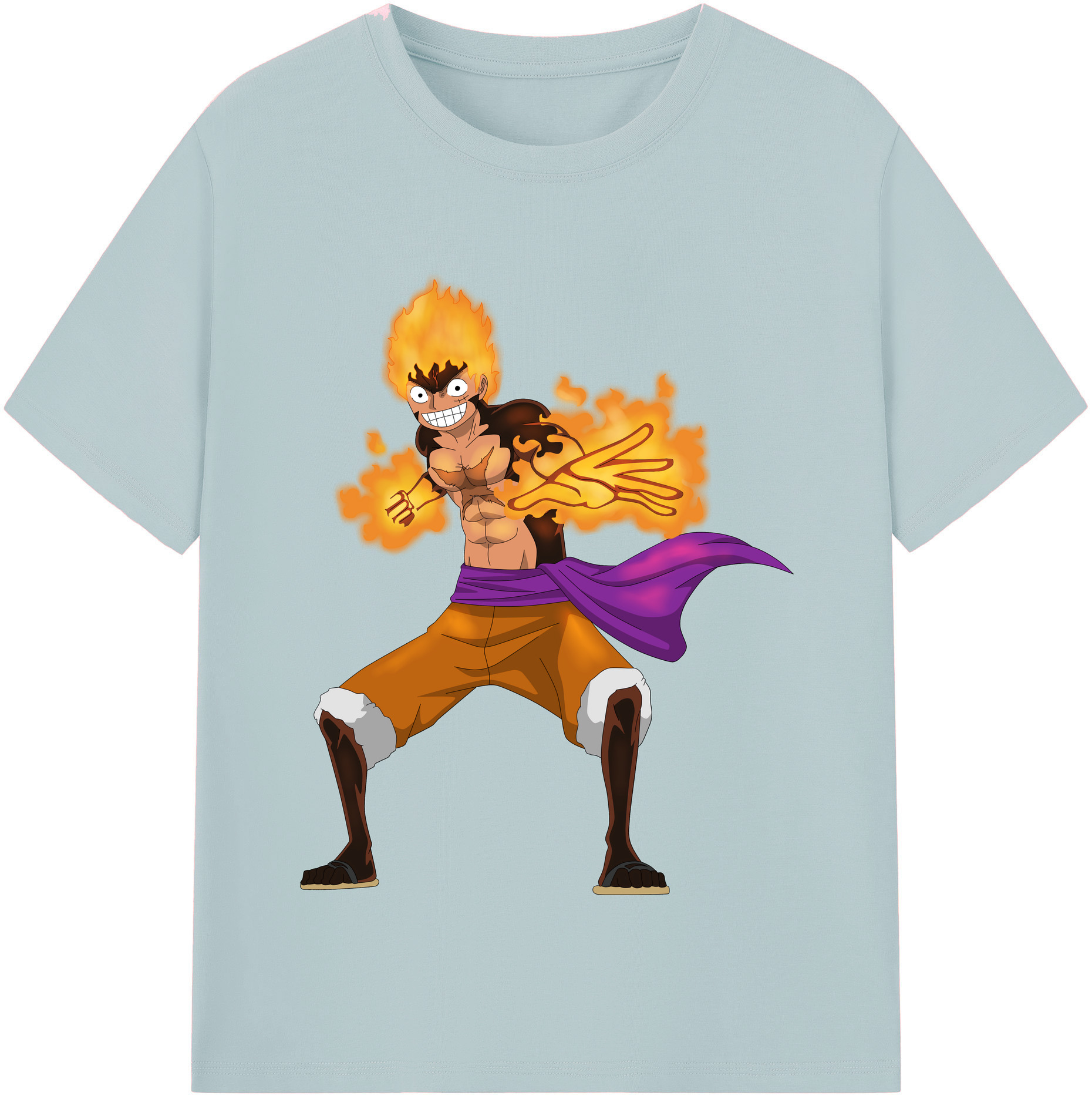 ワンピース モンキー・D・ルフィ ONE PIECE Monkey D. Luffy 綿100％半袖Tシャツ（フロントプリント）